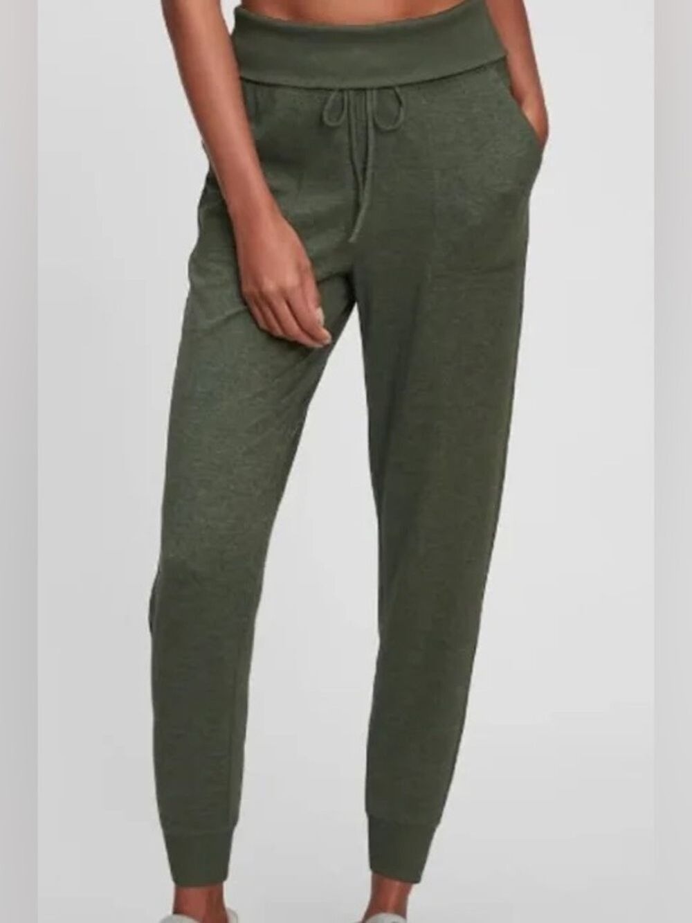 GapFit Brushed Tech Jersey Joggers Dark Olive Loungewear Workout Small - Picture 3 of 9